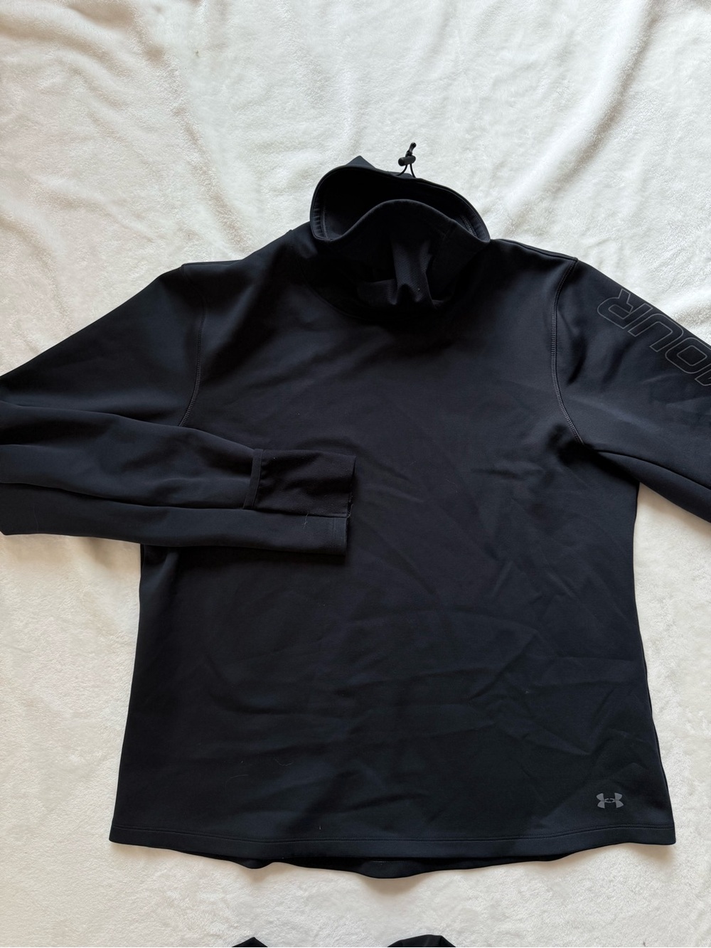 Under Armour Black ColdGear Facegard Hoodie with Drawcord